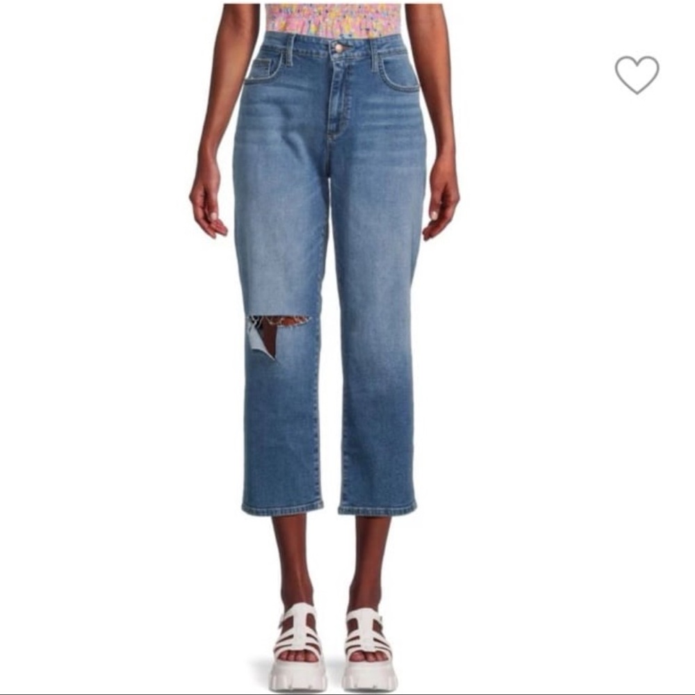 Classic Blue Relaxed boyfriend crop Denim Jeans